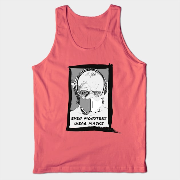 Even Monsters Wear Masks - Hannibal Tank Top by hawkadoodledoo